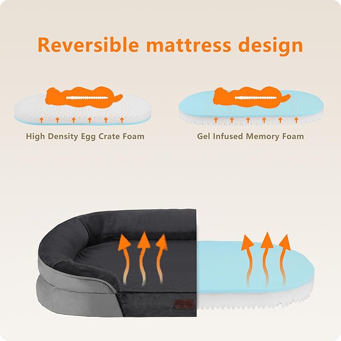 Dwanton Orthopedic Dog Bed for Large Dogs - Image 3