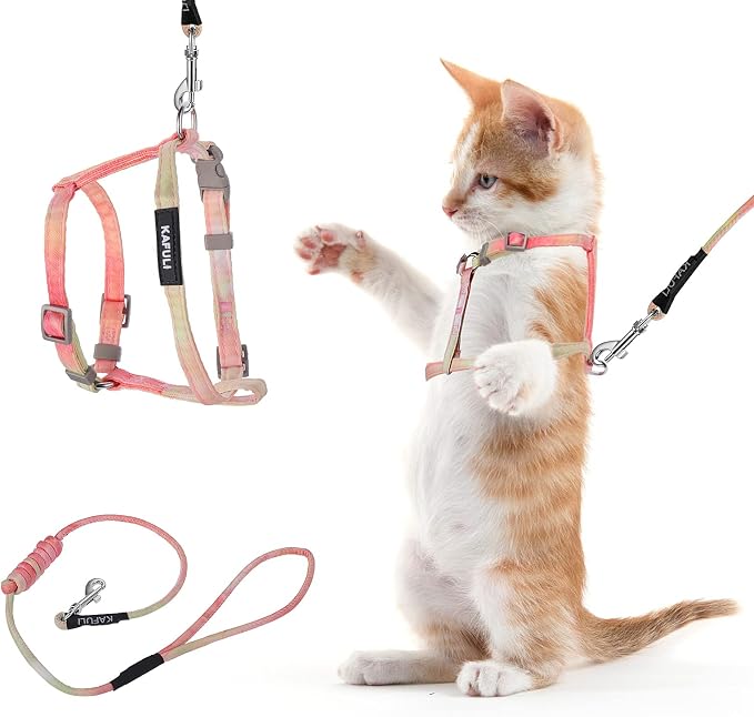 TIESOME Cat Harness and Leash Set, Adjustable Gradient Kitten Harness Escape by TIESOME