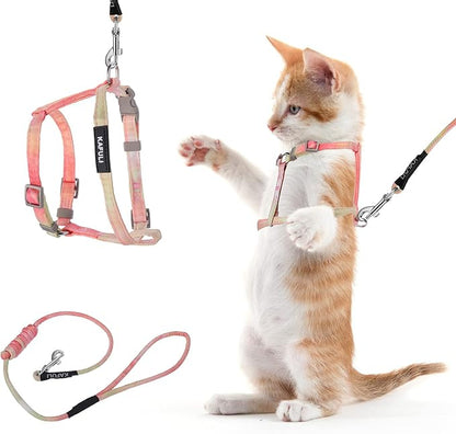 TIESOME Cat Harness and Leash Set, Adjustable Gradient Kitten Harness Escape by TIESOME