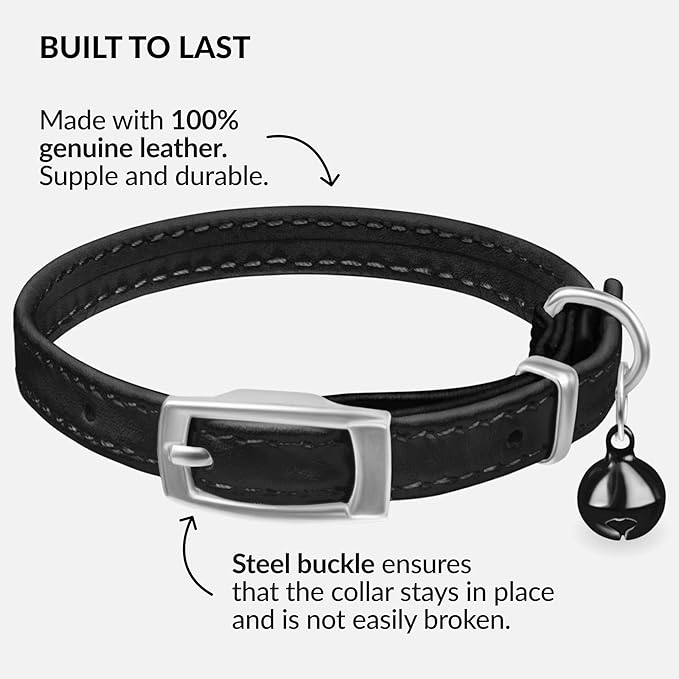 CollarDirect Leather Cat Collar - Image 2