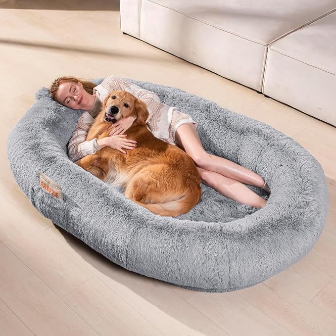 Giant Human Dog Bed for Adults and Pets, Waterproof & Machine Washable Cover by Wozoke