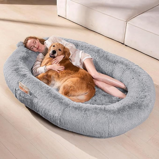 Giant Human Dog Bed for Adults and Pets, Waterproof & Machine Washable Cover by Wozoke