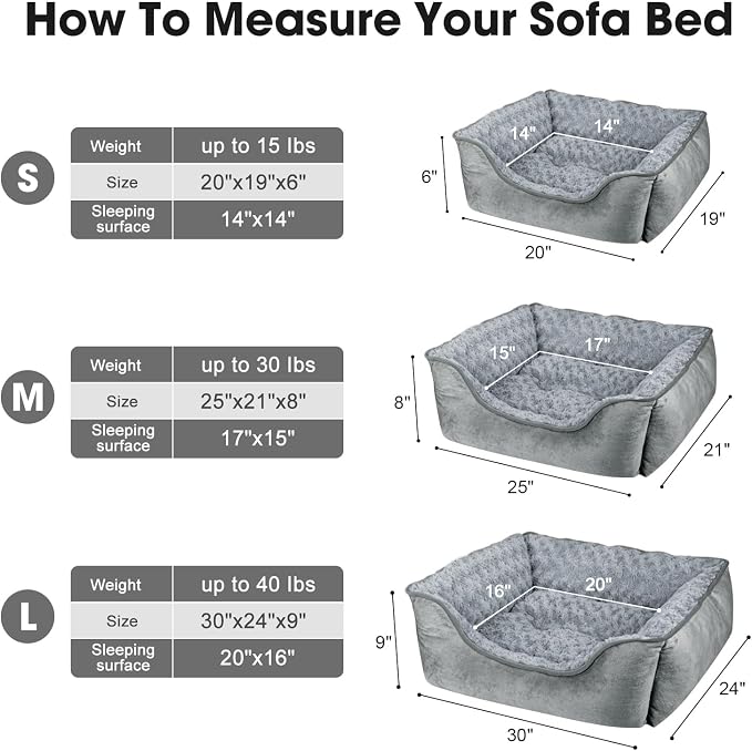 JOEJOY Rectangle Dog Bed for Large Medium Small Dogs - Image 4