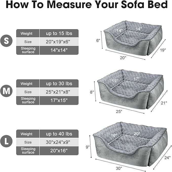 JOEJOY Rectangle Dog Bed for Large Medium Small Dogs - Image 4