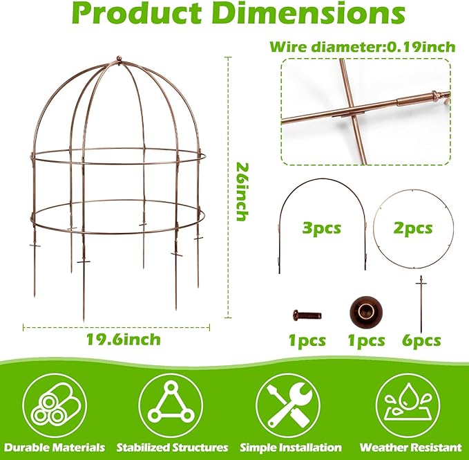 NNG 26 Inch Bird Cage Plant Support, Metal Grow Through Flower Trellis Cage - Image 2