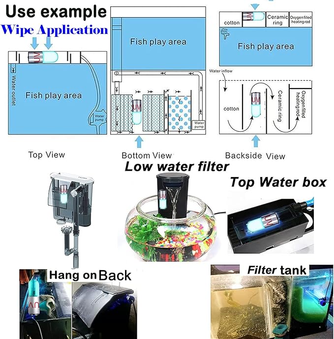 3W Aquarium Clean Light Fish Tank Algae Clean Light Green Water Clean Fish Tank - Image 3