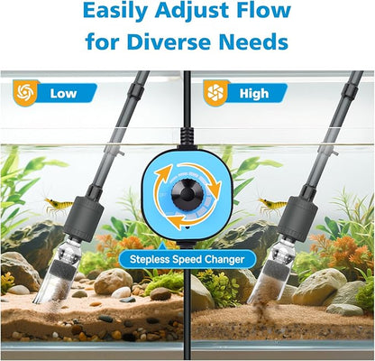 fishkeeper Aquarium Vacuum Gravel Cleaner, 25W 6 in 1 Multifunction Fish Tank - Image 3