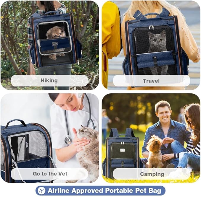 Lekebobor Large Cat Backpack Carrier Expandable Pet Carrier Backpack - Image 6