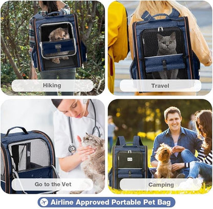 Lekebobor Large Cat Backpack Carrier Expandable Pet Carrier Backpack - Image 6