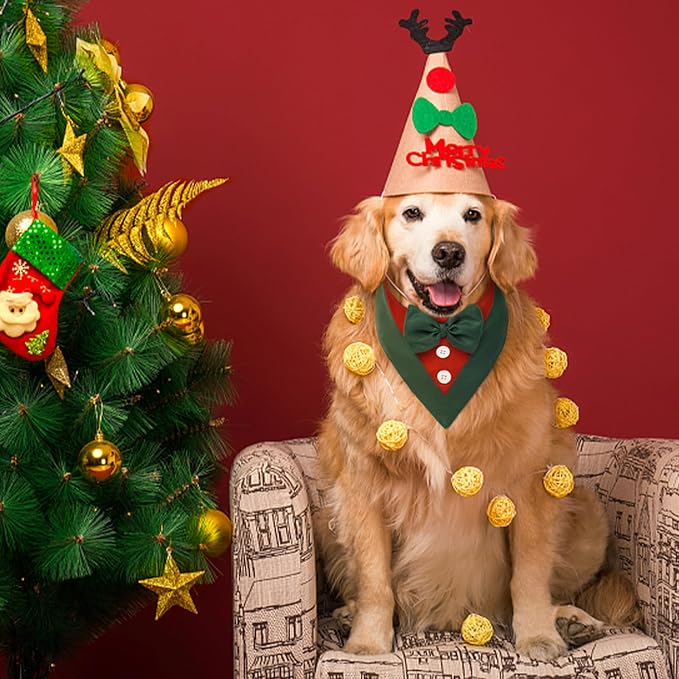 FUAMEY Dog Tuxedo Christmas for Large Dogs, Dog Formal Suit Dogs Attire Pet Bow - Image 4