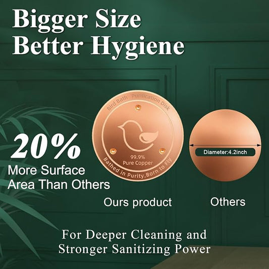 Bird Bath Copper Disk, 4.2" Large Surface Area, Covers 20% More Water Than - Image 2