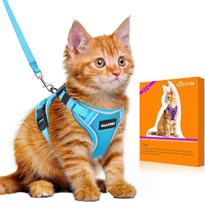 Halypet Cat Harness and Leash Set Escape Proof Adjustable Cat Leash Comfortable by DOMoreWithYourPet