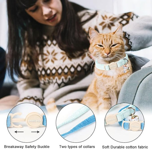 ARING PET 2 Pack Cat Collar-Cute Cotton Cat Collar - Image 2