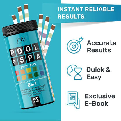 Pool Test Strips 8-in-1, 150 Quick and Accurate Pool and Hot Tub Test Strips - Image 3