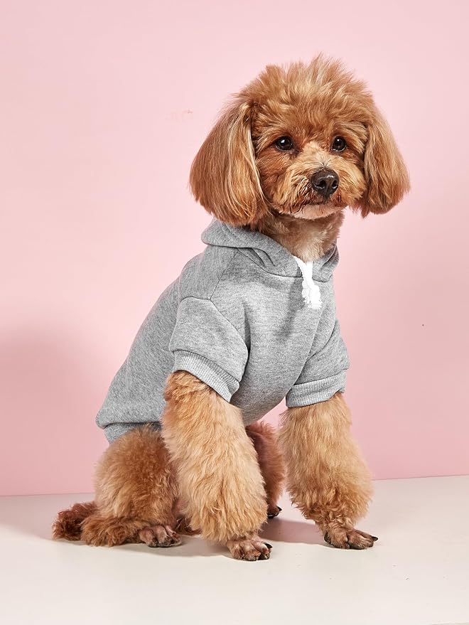 QWINEE Basic Dog Hoodie Sweatshirt Puppy Sweater Warm Cat Costumes Pet Clothes - Image 4