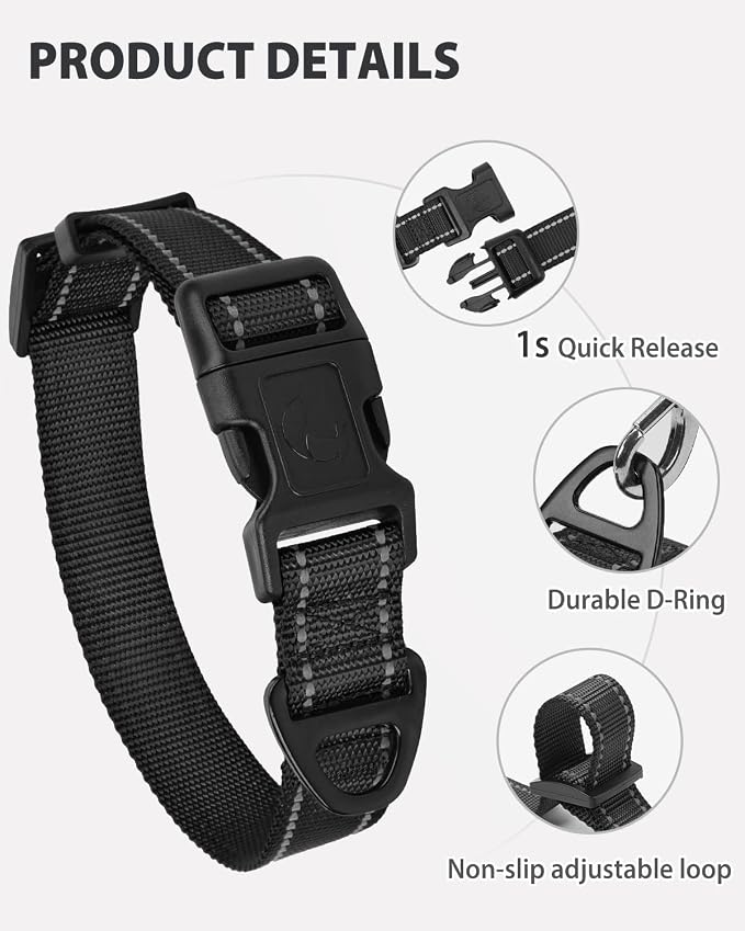 Joytale Reflective Dog Collar, Adjustable Nylon Pet Collar - Image 4