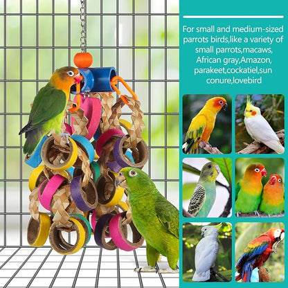 lovyoCoCo Bird Toys Conure Toys, Bird Parrot Foraging Shredder 24 Pcs Colorful - Image 3