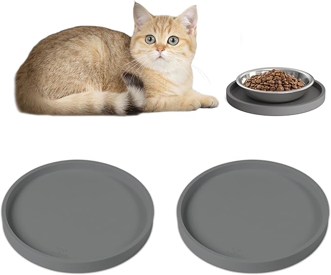 Arespark Pet Silicone Food Mat, Round Eating Tray by Arespark