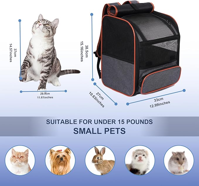 Pesen Cat Backpack Carrier, Breathable & Foldable Pet Carriers - Image 7