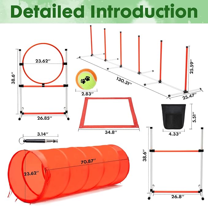 Dog Agility Course Backyard Set, Dog Agility Equipment, Pet obstacle Course - Image 8