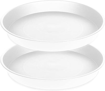 2 Pack of 17 inch Plant Saucer, 2.3" Depth Tray, Large Deep Garden Plastic by Bleuhome