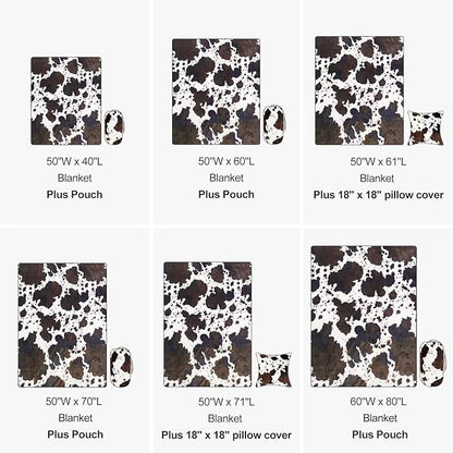 Bnuitland Brown Cow Print Throw Blanket - Image 7