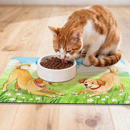 Dog Food Mat for Floors Absorbent, Pet Food Mat, Dogs Greetings Quick Dry Dog - Image 7