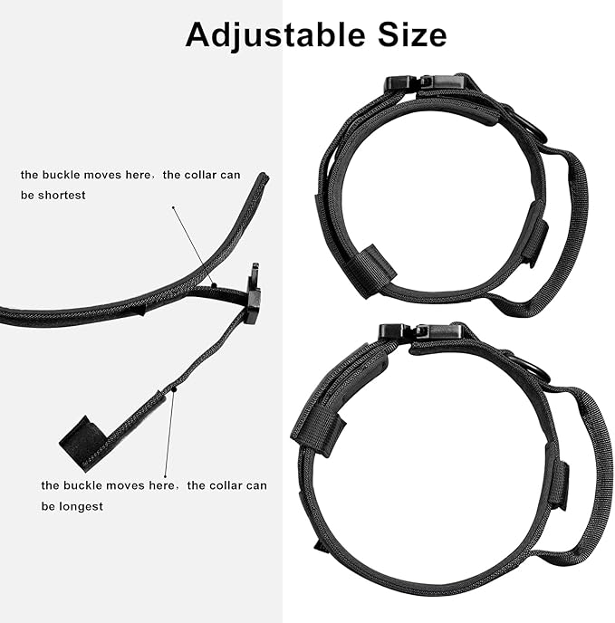 DAGANXI Tactical Dog Collar, Adjustable Military Training Nylon Dog Collar - Image 3