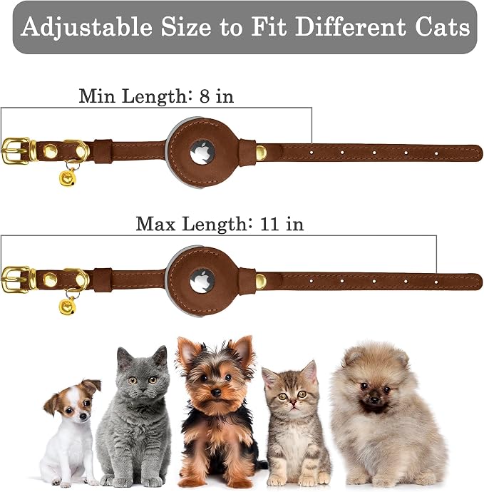 OOPSDOGGY Reflective Leather AirTag Cat Collar - Image 3