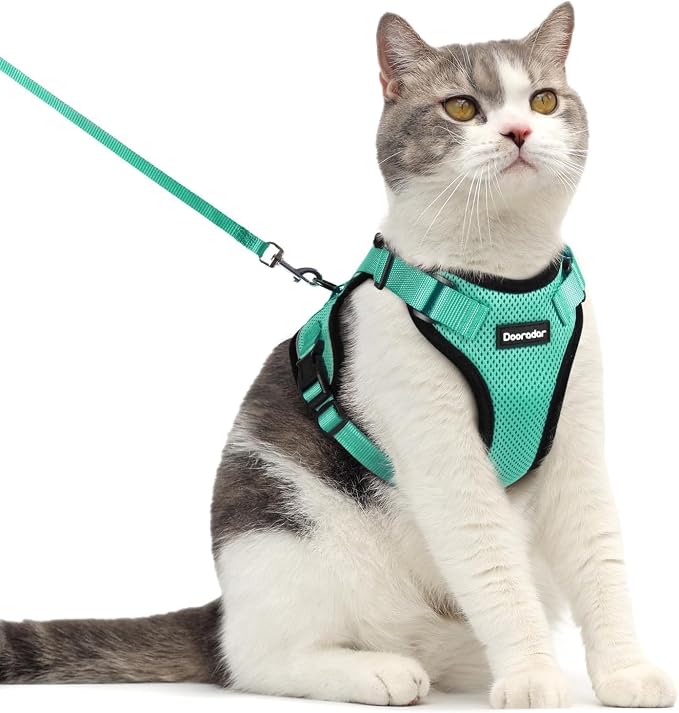Dooradar Cat Harness and Leash Set, Escape Proof Safe Adjustable Kitten Vest by Dooradar