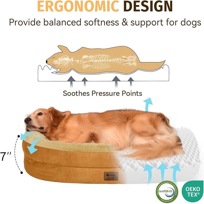 Orthopedic Waterproof Large Dog Bed: Memory Foam Washable Dog Bed - Image 3