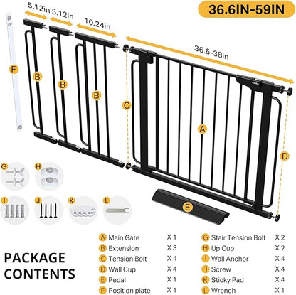Cumbor 36.6-59" Extra Wide Baby Gate - Image 9