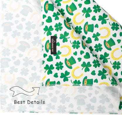 ARING PET St Patrick's Day Dog Bandana, Cute Green Shamrocks Pet Bandanas Scarf - Image 4