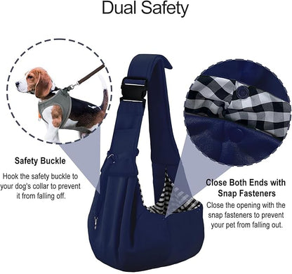 PETLOFT Reversible Dog Cat Sling Carrier, Small Dog Carrier, Adjustable Dog - Image 4
