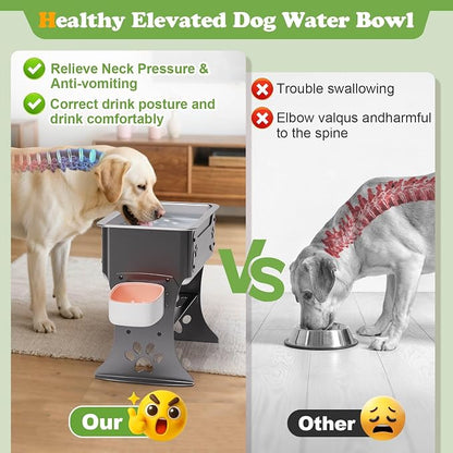 3 Gallon Elevated Large Dog Water Bowl, 3 Height Adjustable Stainless Steel - Image 3