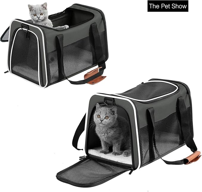 Cat Carrier - Portable Foldable Dog Pet Carrier, Soft-Sided Pet Bag up to 15 Lbs - Image 3