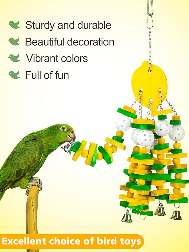 MEWTOGO Parrot Toys, Safe Healthy Parrots Cage Chewing Toy - Image 5