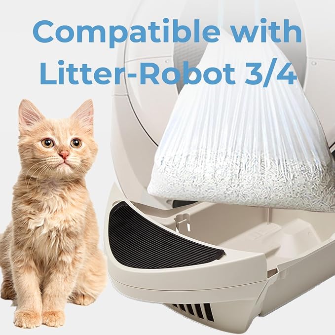 80 Pack Cat Litter Bags with Drawstring, Compatible with Litter-Robot 3/4 Heavy - Image 3