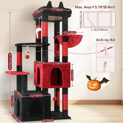 Globlazer Gothic Cat Tower for Indoor Cats, Heavy Duty Goth Cat Trees for Large - Image 6