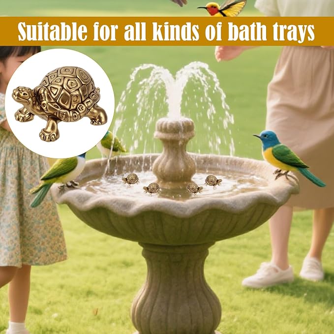 4pcs Mini Turtle Shape Copper Bath Disk Ornaments Decorations, Copper Bird Bath - Image 7