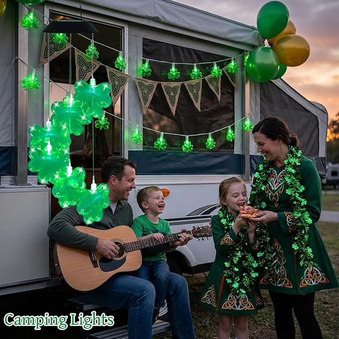 St. Patrick's Day Solar Shamrock Wind Chimes, Birthday Irish Gifts - Image 8