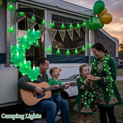 St. Patrick's Day Solar Shamrock Wind Chimes, Birthday Irish Gifts - Image 8