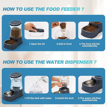 Gardner Pet Automatic Dog Water Dispenser Gravity Stainless Steel Waterer & - Image 5
