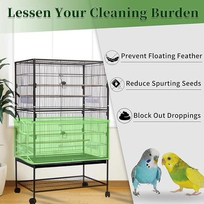 Daoeny Large Bird Cage Cover, Bird Cage Seed Catcher, Adjustable Soft Airy - Image 2