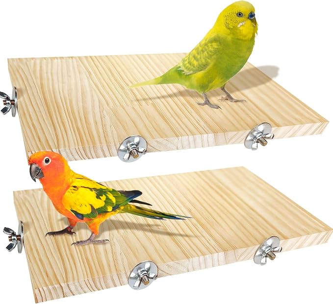 2PCS 13.8x7.9 inches Large Bird Perch Stand Wooden Parakeet Stand Platform by Unknown