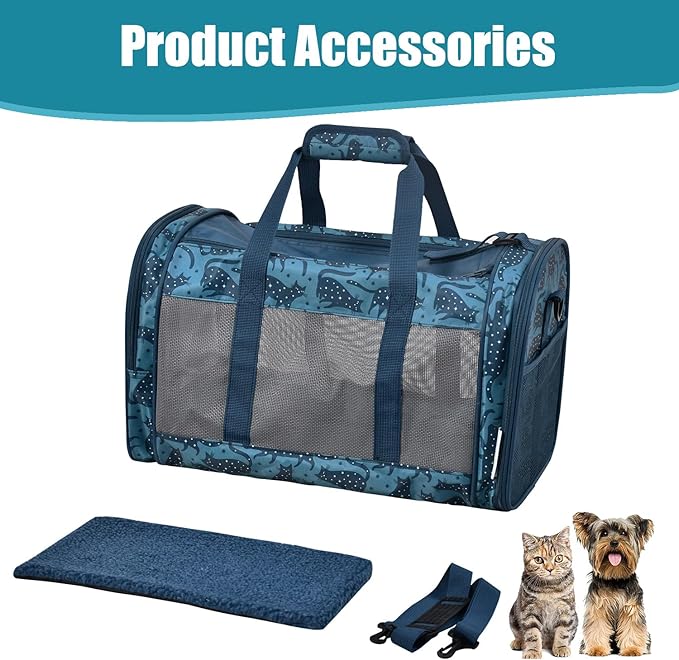 Soft-Sided Kennel Pet Carrier for Small Dogs, Airline Approved Cat Carriers Dog - Image 6