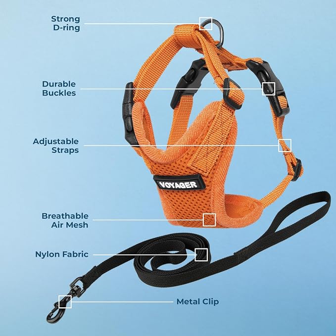 Voyager Escape-Proof Step-in Lock Cat Harness & 5ft Neoprene-Handle Leash Set - Image 3
