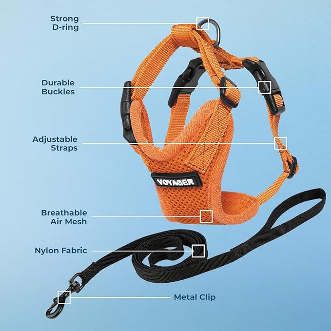 Voyager Escape-Proof Step-in Lock Cat Harness & 5ft Neoprene-Handle Leash Set - Image 3
