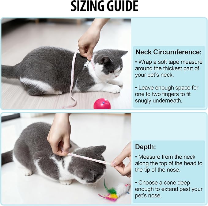 Depets Cat Cone Collar Soft, Adjustable Lightweight Cat Recovery E Collar to - Image 3