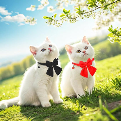 Cat Collar Breakaway with Bells, Soft Pure Cotton Bowtie Collar - Image 8
